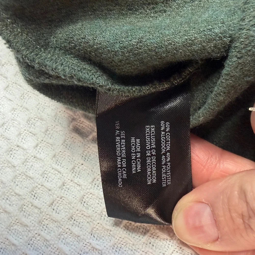 Banana Republic Mens Large Olive Green‎ Ribbed Quarter Zip Pullover Sweater L
